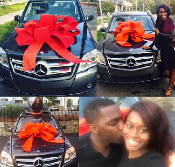 Aww! Lady gets a car gift from her man to mark their 2nd year anniversary